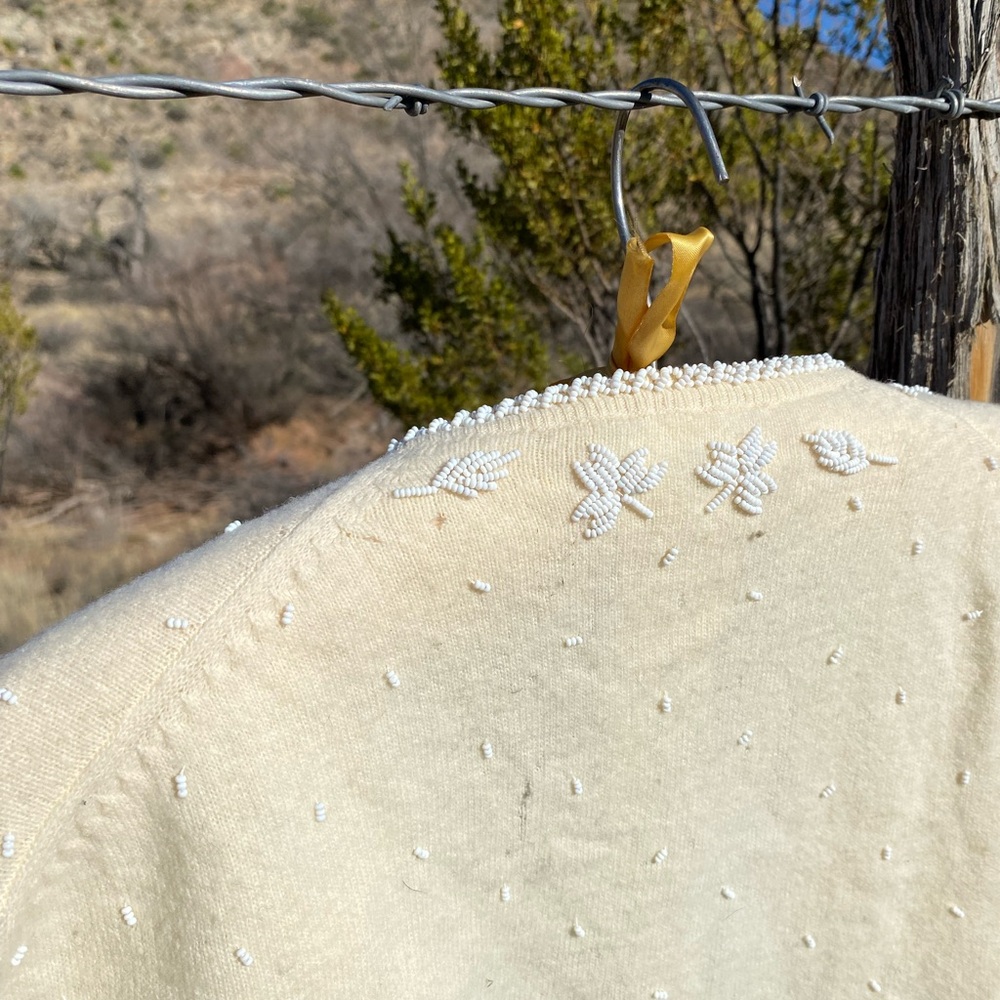 Vintage 50s Beaded Cardigan - Picture 7 of 10